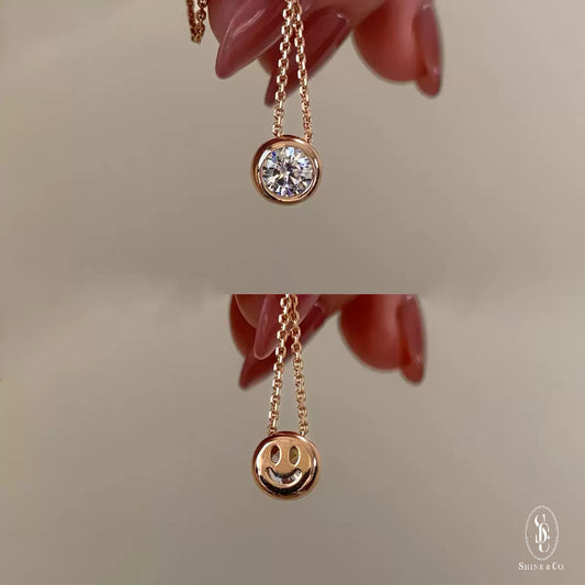Bubble Smiley Face - Rose Gold
