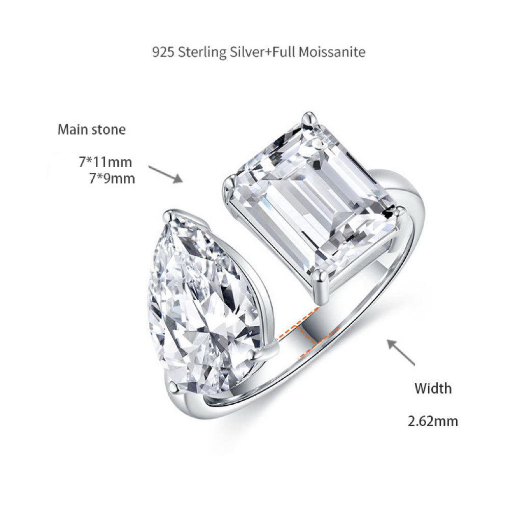 Pear & Emerald Cut Ring