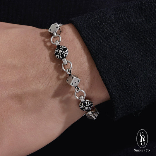 Midnight Fleur Dice Bracelet
