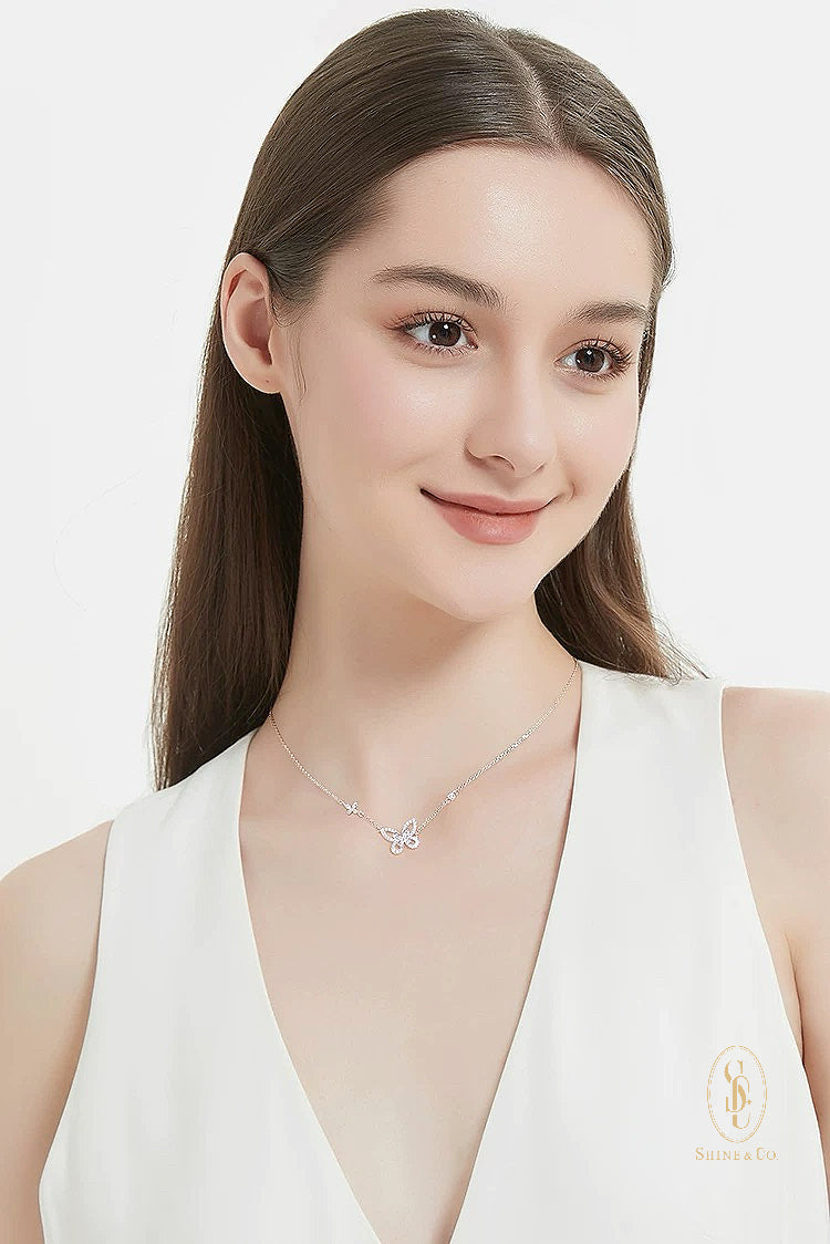 Seraphina Double Butterfly Necklace