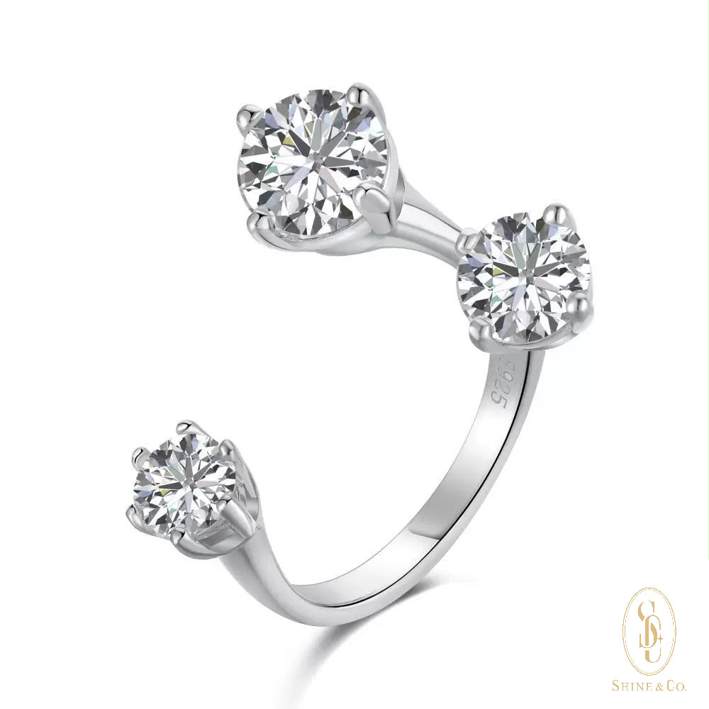 Trio Stone Adjustable Ring
