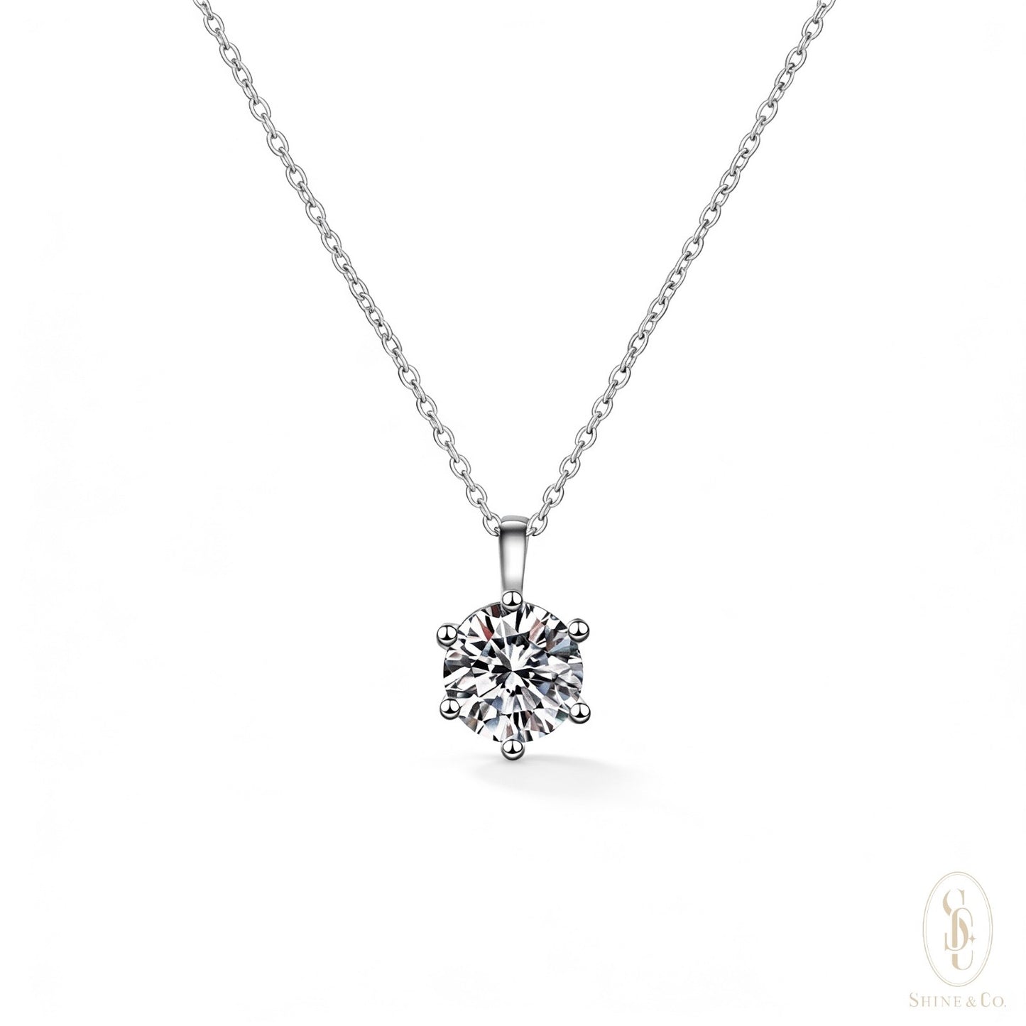 Classic 6-Prong Solitaire Necklace