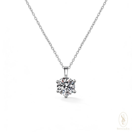 Classic 6-Prong Solitaire Necklace