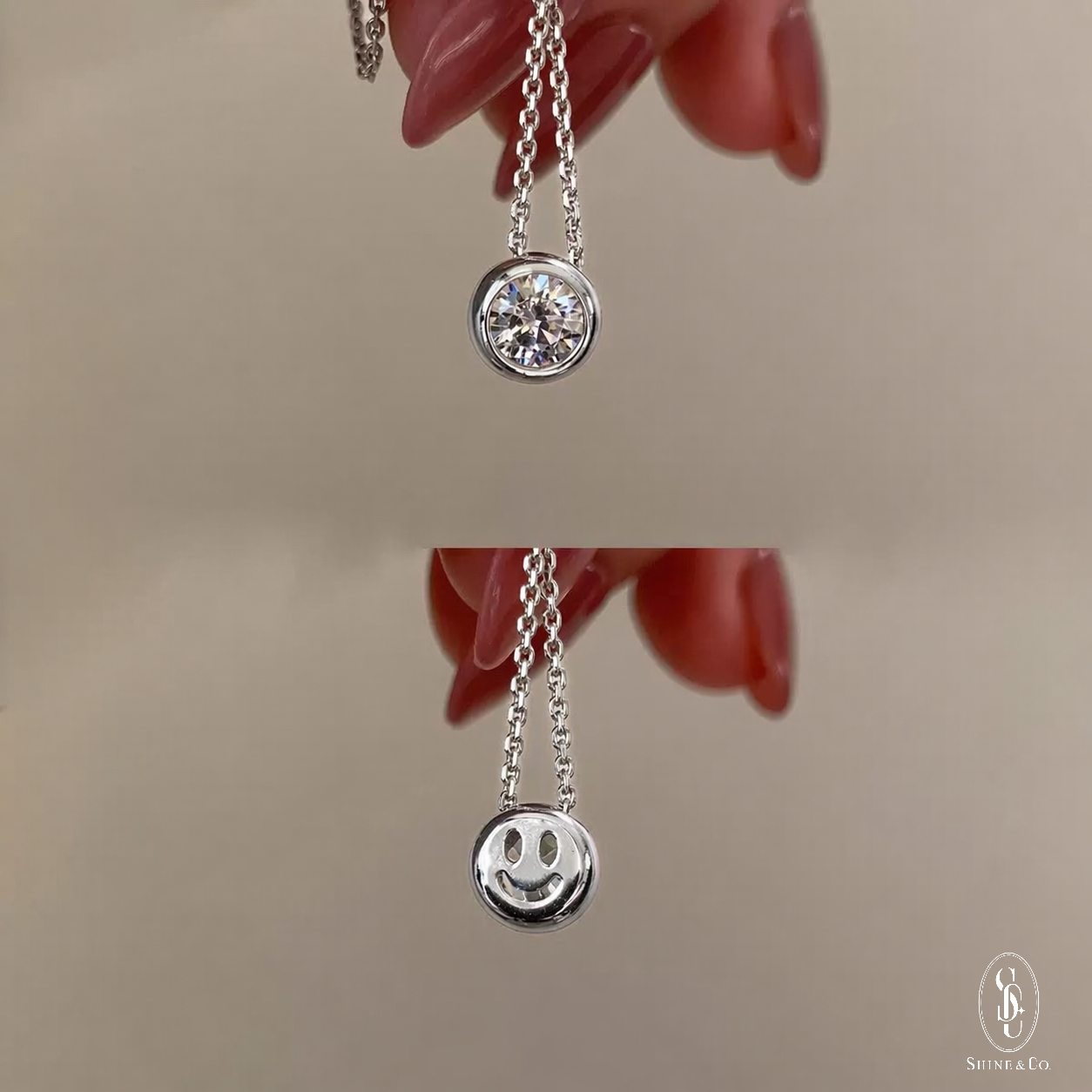 Bubble Smiley Face Necklace