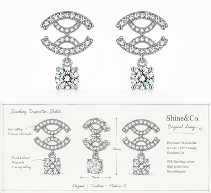 CC Drop Earrings