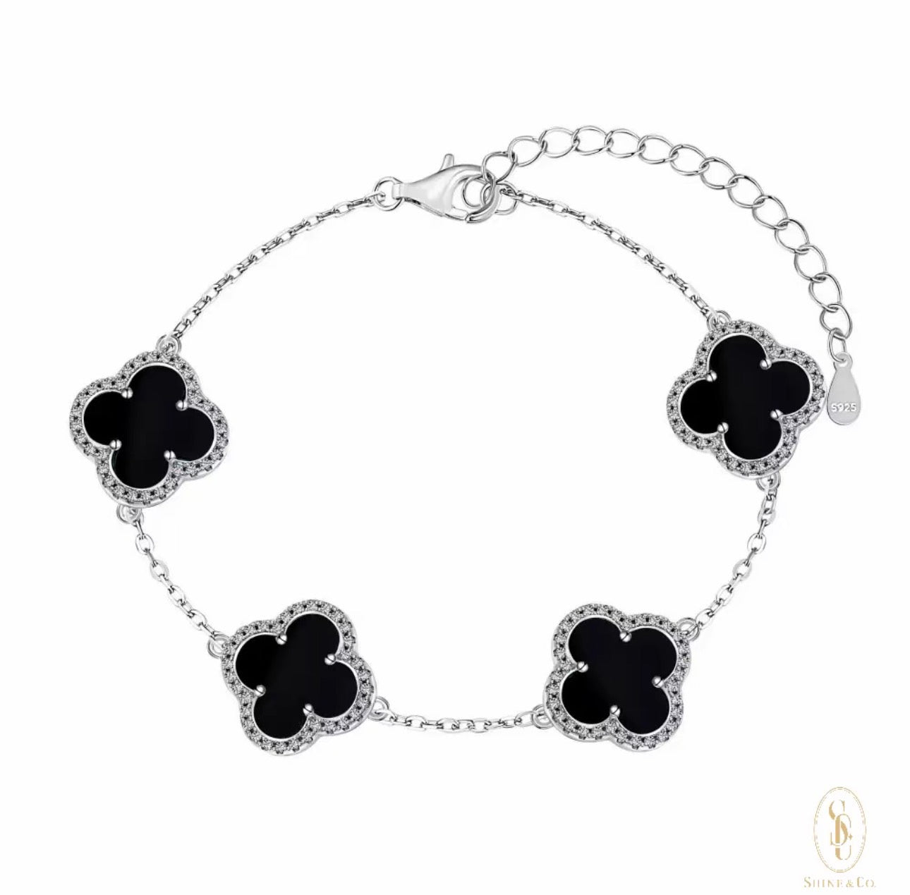 [PRE-ORDER] Black Agate Clover Bracelet