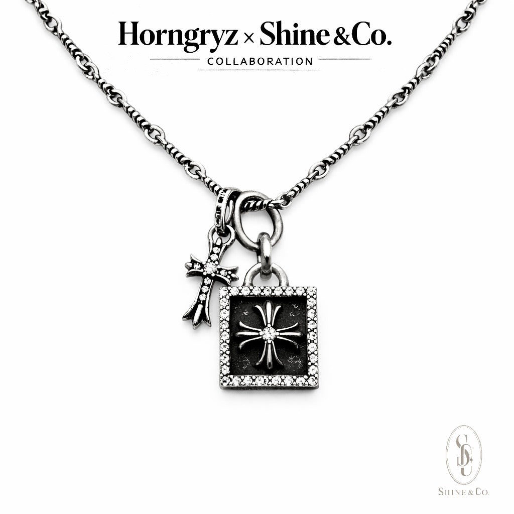 Tyson Tag Fleur Cross Necklace