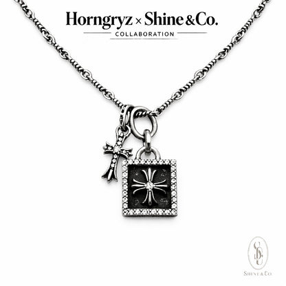 Tyson Tag Fleur Cross Necklace