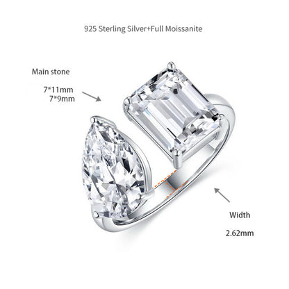 Pear & Emerald Cut Ring