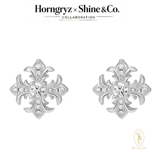 Titan Max Fleur Cross Earrings