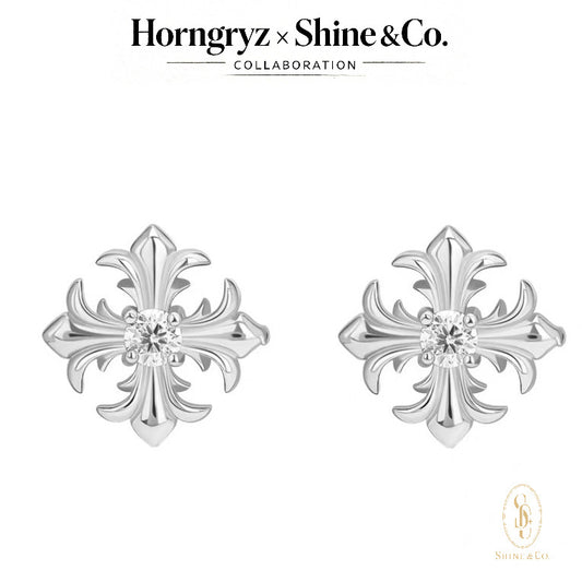 Titan Fleur Cross Earrings