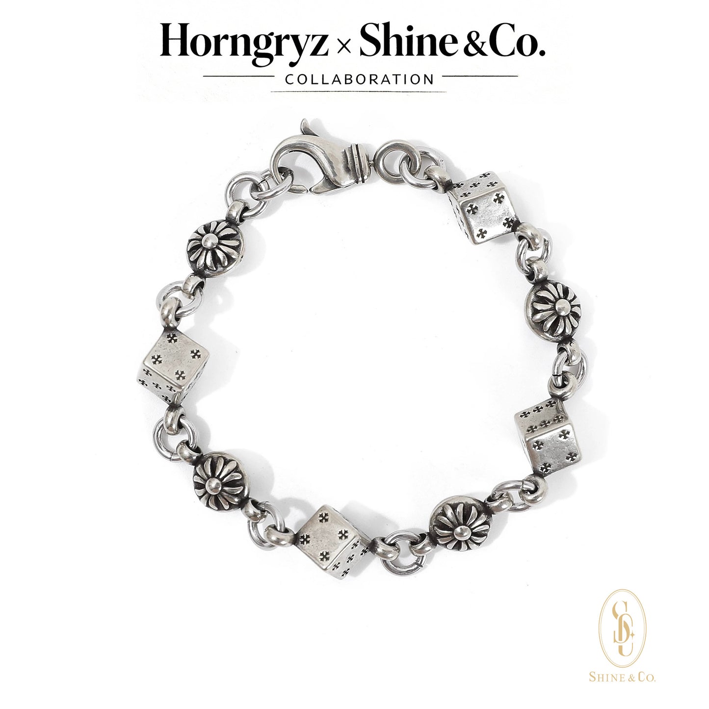 Midnight Fleur Dice Bracelet