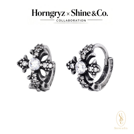 Thorne Hoop Huggies Earrings - Vintage Black