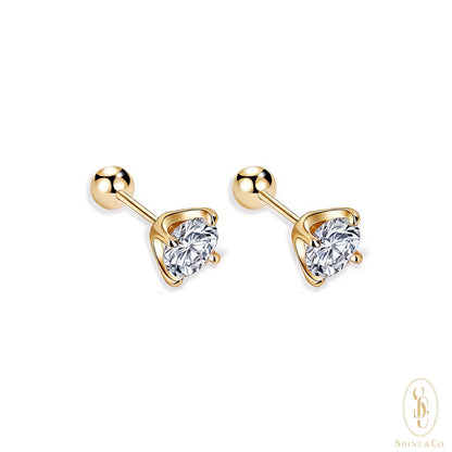 Solitaire Ball Backs Earrings