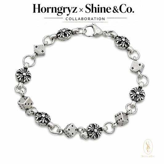 Mini Midnight Fleur Dice Bracelet