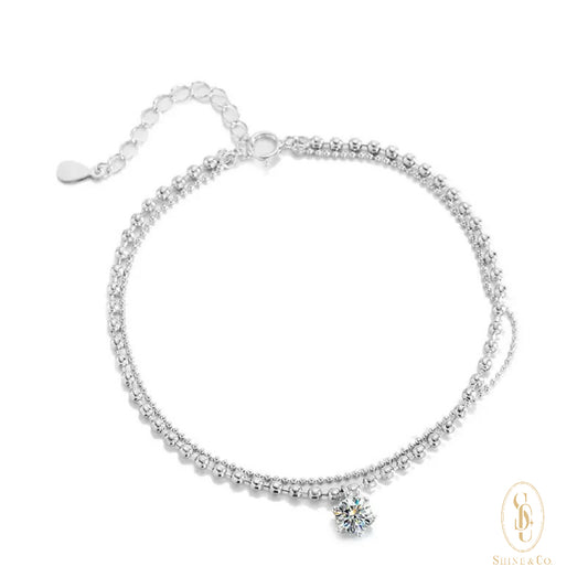 Twin Chain Solitaire Bracelet
