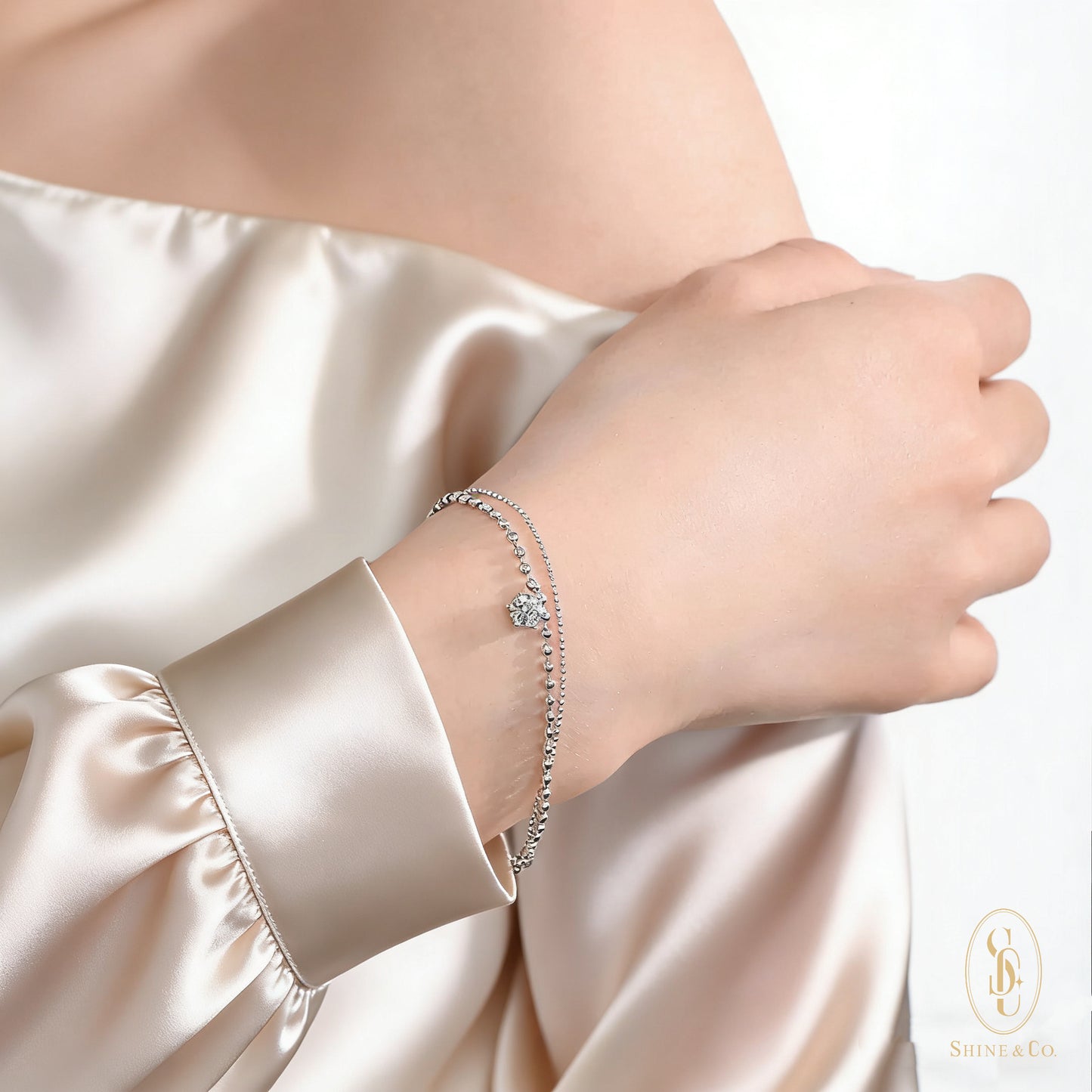 Twin Chain Solitaire Bracelet