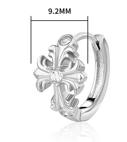 Titus Max Fleur Cross Hoop Huggies Earrings