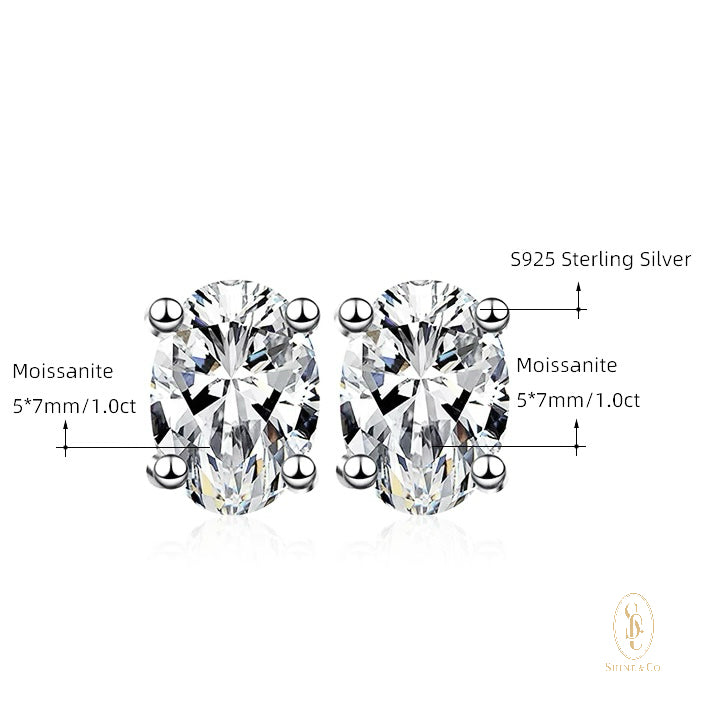 Aurora Oval Cut Ear Studs
