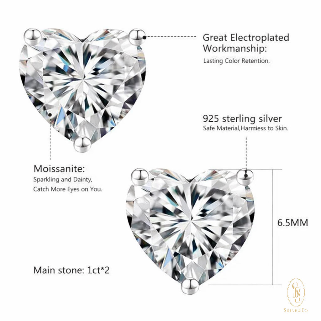 Jetaime Heart Shape Ear Studs