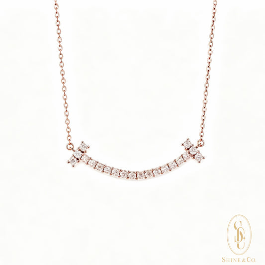 That T Smile Necklace - Premium Moissanite, 925 Sterling Silver