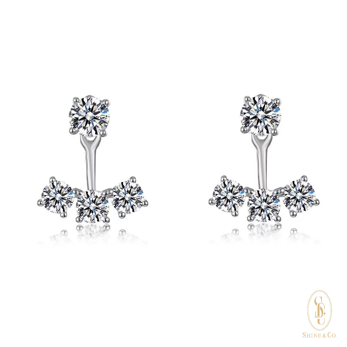 Joanna Detachable Trio Stone Earrings