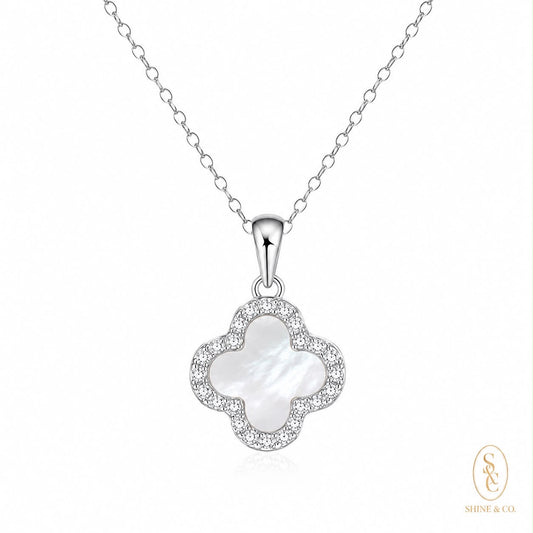 [NEW ARRIVAL] White Mother of Pearl Clover Necklace
