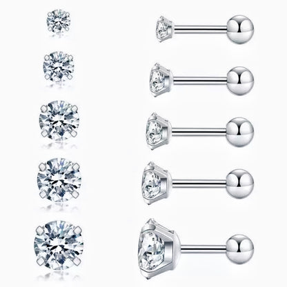 Solitaire Ball Backs Earrings