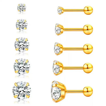 Solitaire Ball Backs Earrings