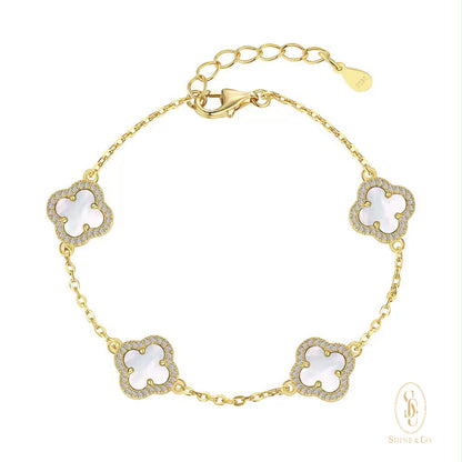 [PRE-ORDER] White Mother of Pearl Clover Bracelet