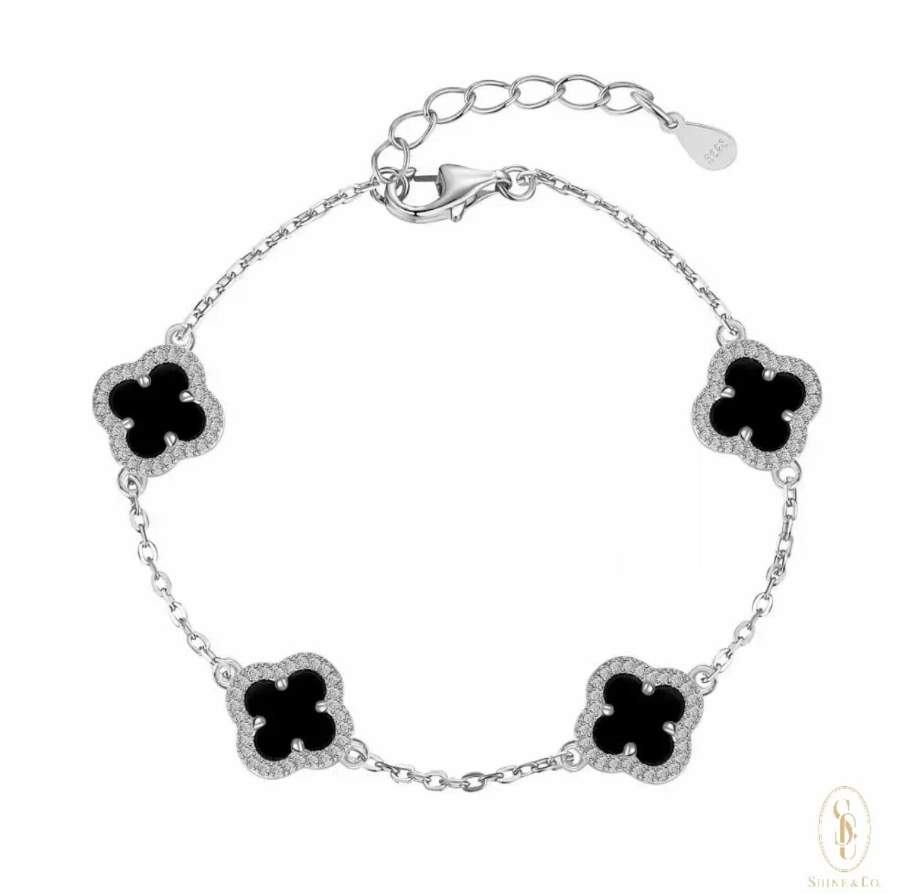[PRE-ORDER] Black Agate Clover Bracelet