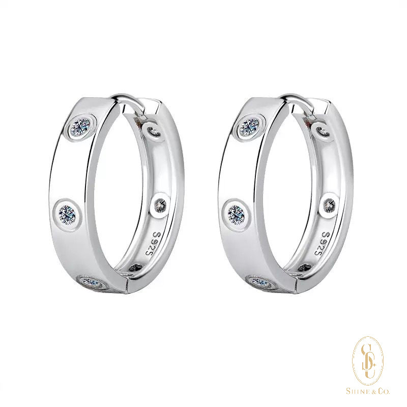 [PRE-ORDER] Liora Love Band 6-stone Huggies Earrings