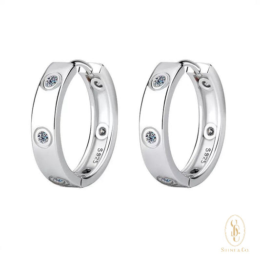 [PRE-ORDER] Liora Love Band 6-stone Huggies Earrings
