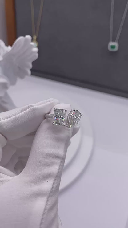 Pear & Emerald Cut Ring