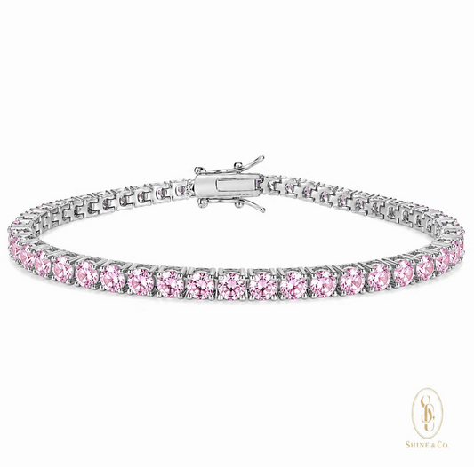 [PRE-ORDER] Sakura Pink Moissanite Tennis Bracelet