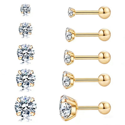Solitaire Ball Backs Earrings