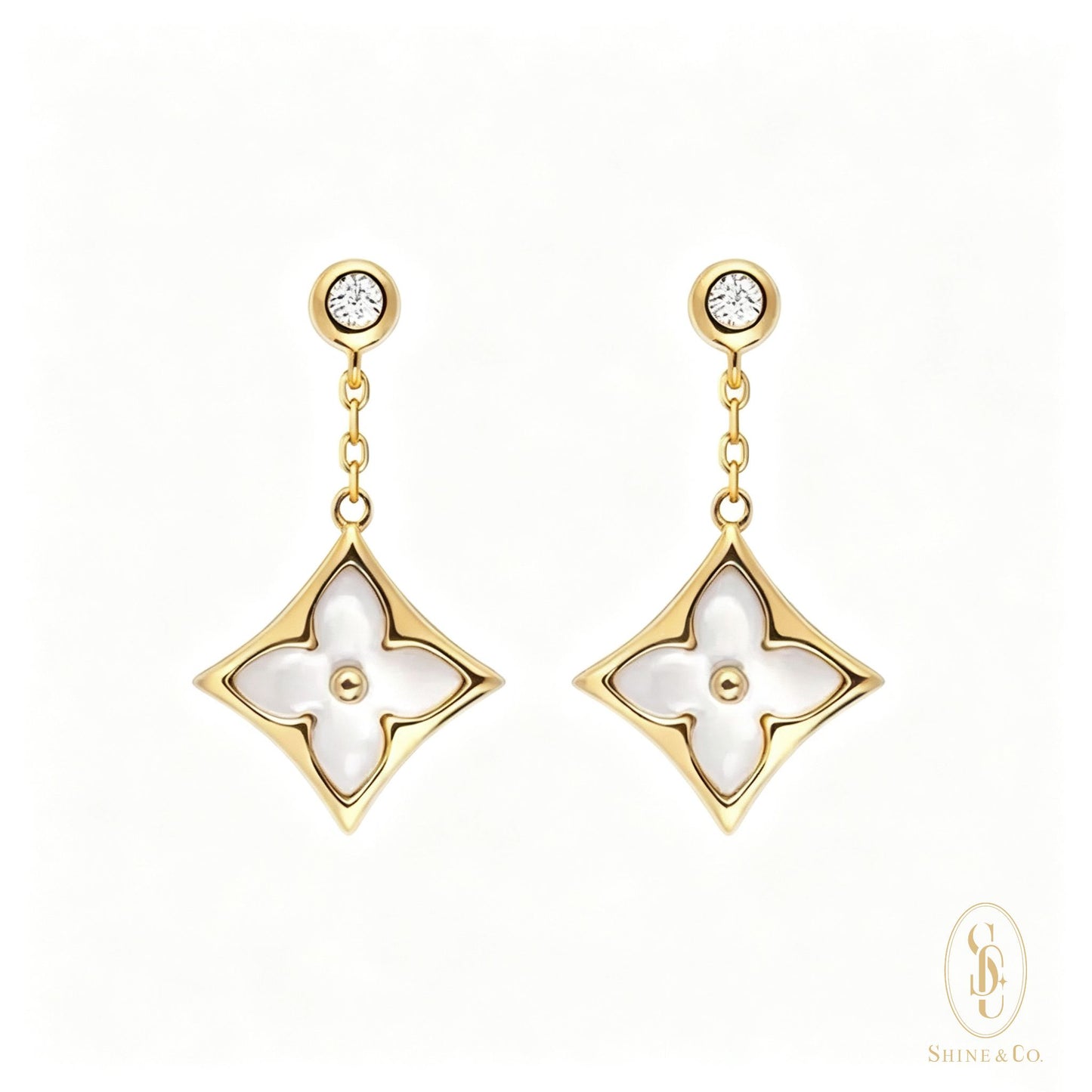 [PRE-ORDER] Vivienne Blossom Drop Earrings - Mother of Pearl