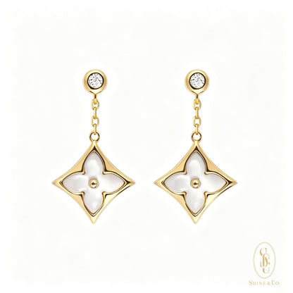 [PRE-ORDER] Vivienne Blossom Drop Earrings - Mother of Pearl