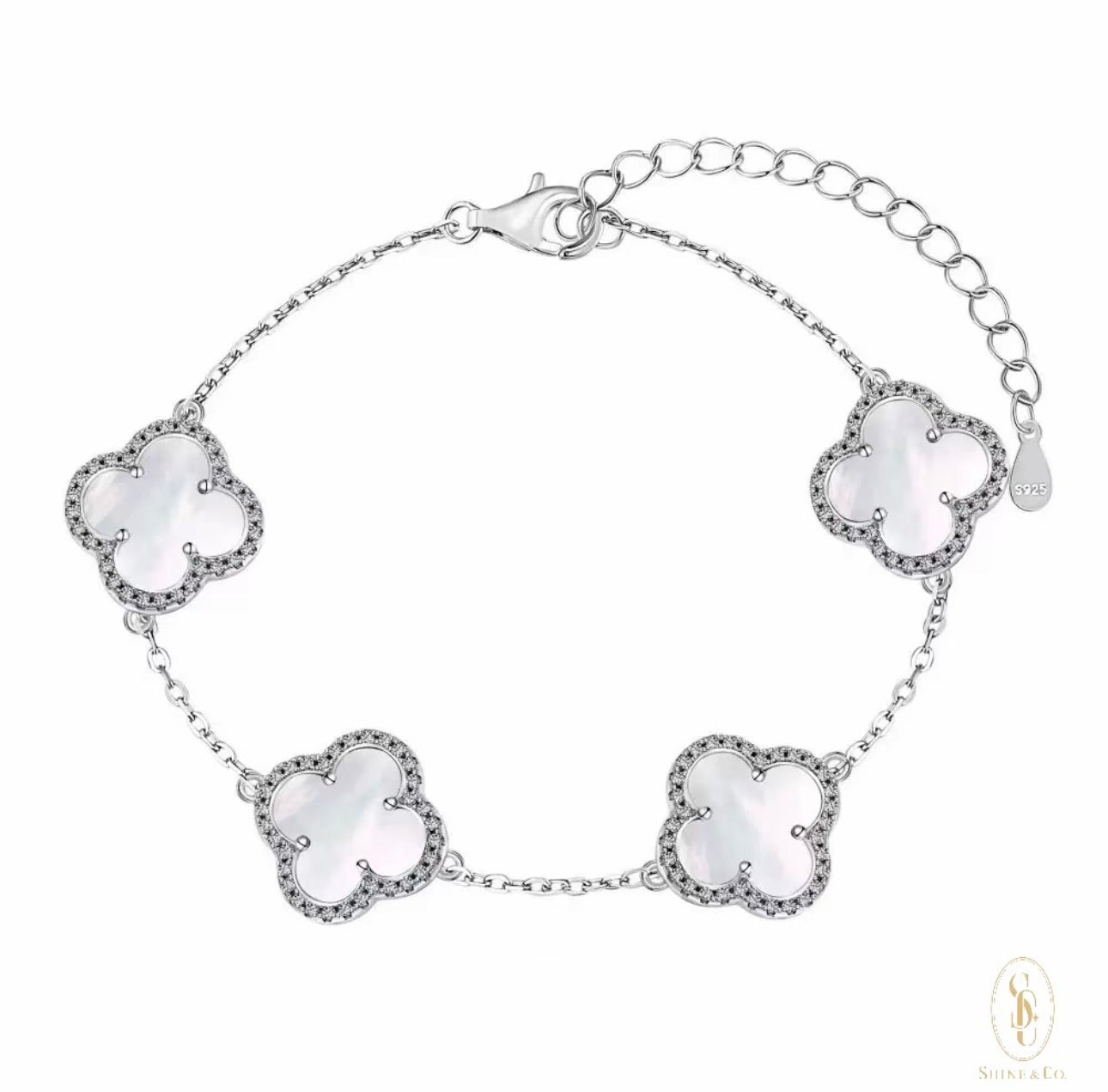 [PRE-ORDER] White Mother of Pearl Clover Bracelet
